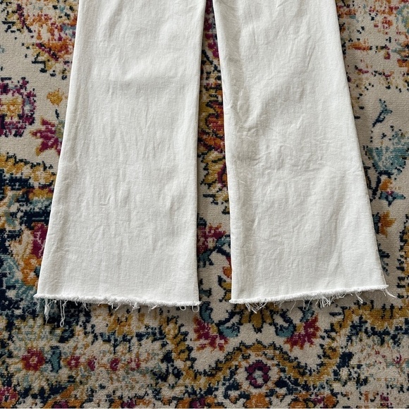 J. Crew Point Sur Premium Stretch Wide Leg Raw Hem Desert Jeans in White 29 - Picture 8 of 10